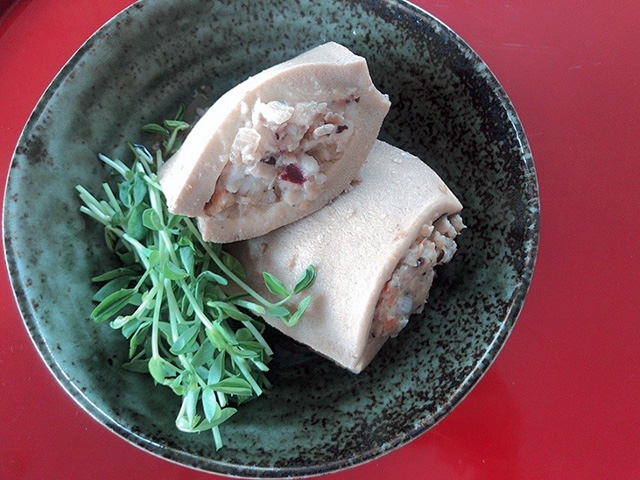 「イカをたっぷり詰めた高野豆腐の煮物」│清明の二十四節気発酵レシピ