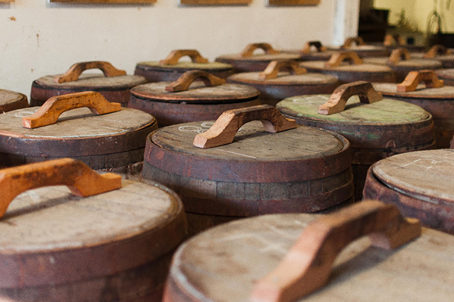 The beautiful whisky barrels