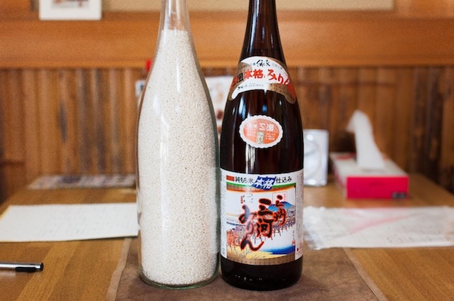 one bottle (1.8L) of Mikawa Mirin is made of the same amount of rice.